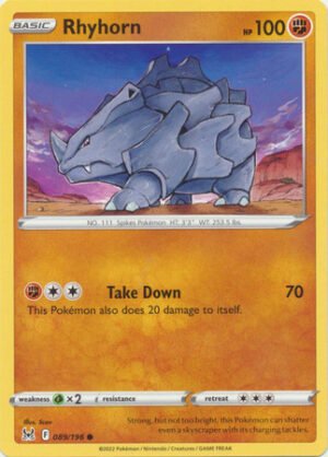 SWSH Lost Origin 089/196 Rhyhorn