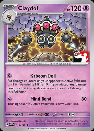 SV Obsidian Flames 095/197 Claydol (Prize Pack League Promo Non-Holo)