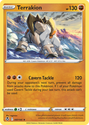 SWSH Silver Tempest 097/195 Terrakion (Holo)