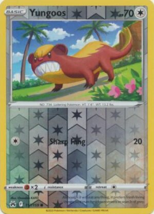 Crown Zenith 117/159 Yungoos (Reverse Holo)