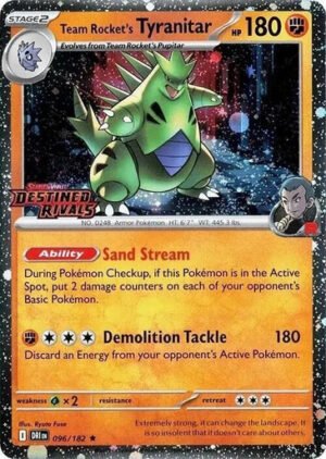 SV Destined Rivals 096/182 Team Rocket's Tyranitar (Cosmo Holo Destined Rivals Stamp)