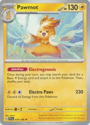 Scarlet & Violet (Base Set) 076/198 Pawmot (Non-Holo)