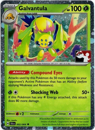 SV Shrouded Fable 002/064 Galvantula (Prize Pack League Promo Cosmo Holo)
