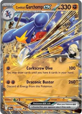 SV Destined Rivals 104/182 Cynthia's Garchomp ex (Half Art)