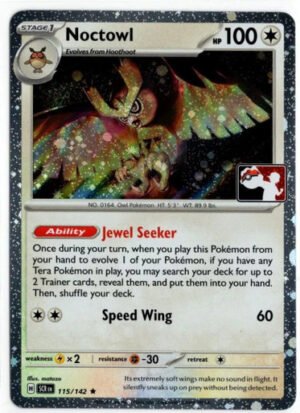 SV Stellar Crown 115/142 Noctowl (Prize Pack League Promo Cosmo Holo)