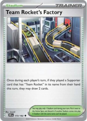SV Destined Rivals 173/182 Team Rocket's Factory (Prize Pack League Promo Cosmo Holo)