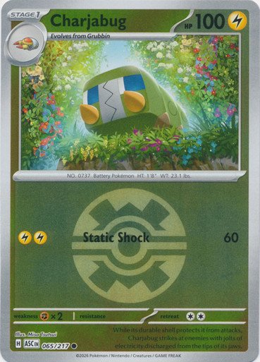 ME Ascended Heroes 065/217 Charjabug (Reverse Holo BALL SYMBOL)