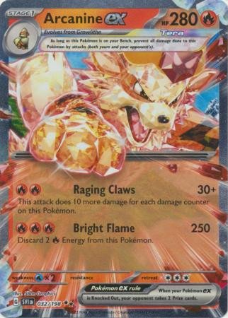 Scarlet & Violet (Base Set) 032/198 Arcanine ex (Half Art)