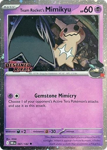SV Destined Rivals 087/182 Team Rocket's Mimikyu (Cosmo Holo Destined Rivals Stamp)