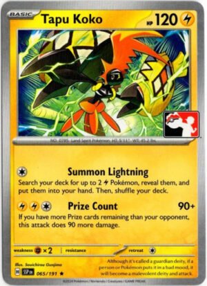 SV Surging Sparks 065/191 Tapu Koko (Prize Pack League Promo Non-Holo)
