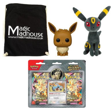 Pokemon Bundle - Plush, POP Funko, & Ascended Heroes 2 Pack Blister: Larry's Komala