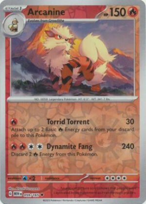 Scarlet & Violet 151 059/165 Arcanine (Reverse Holo)