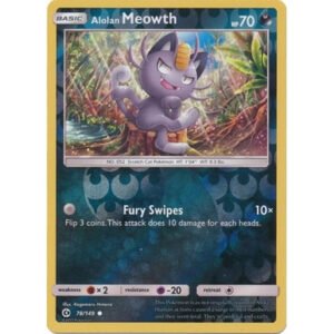 Sun and Moon (Base Set) 78/149 Alolan Meowth (Reverse Holo)