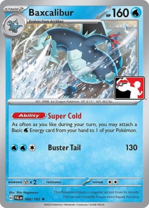 SV Paldea Evolved 060/193 Baxcalibur (Prize Pack League Promo Non-Holo)