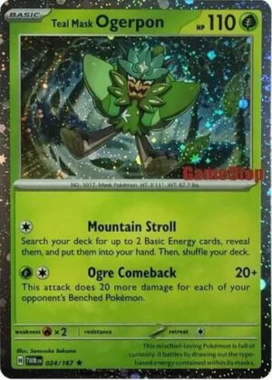 SV Twilight Masquerade 024/167 Teal Mask Ogerpon (Cosmo Holo GameStop Stamp)