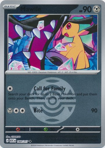ME Ascended Heroes 144/217 Mawile (Reverse Holo BALL SYMBOL)