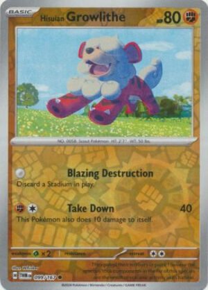 SV Twilight Masquerade 099/167 Hisuian Growlithe (Reverse Holo)