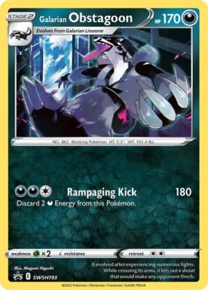 Sword & Shield Promo SWSH193 Galarian Obstagoon (No Stamp)