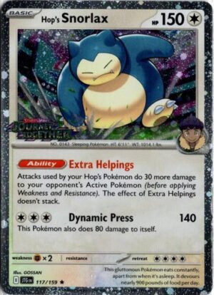 SV Journey Together 117/159 Hop's Snorlax (Cosmo Holo Journey Together Stamp)