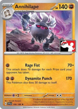 Scarlet & Violet (Base Set) 109/198 Annihilape (Prize Pack League Promo Non-Holo)