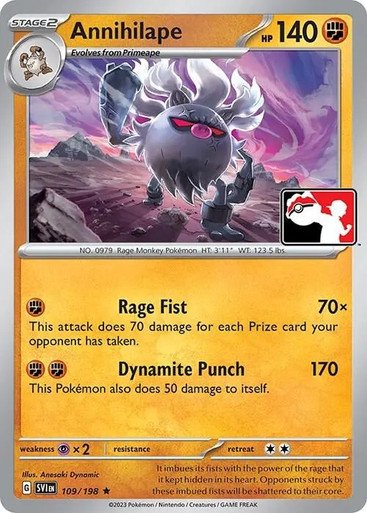 Scarlet & Violet (Base Set) 109/198 Annihilape (Prize Pack League Promo Non-Holo)