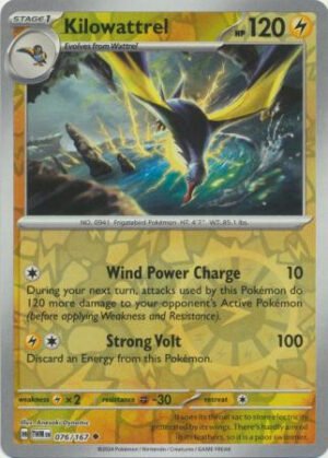 SV Twilight Masquerade 076/167 Kilowattrel (Reverse Holo)