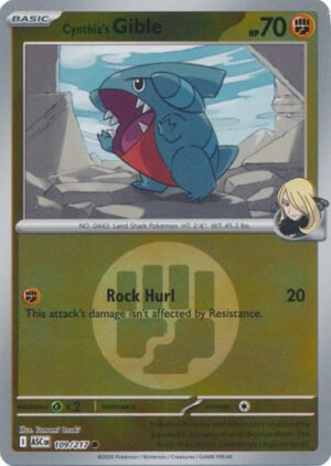 ME Ascended Heroes 109/217 Cynthia's Gible (Reverse Holo ENERGY SYMBOL)