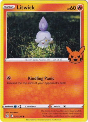 SWSH Lost Origin 024/196 Litwick (Pikachu Pumpkin Stamp)