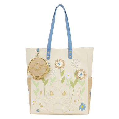 Pokemon: Floral Tote Crossbody Bag with Coin Bag