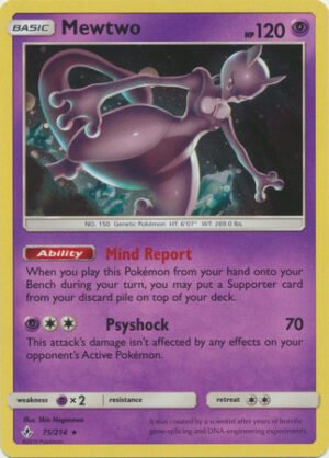 SM Unbroken Bonds 075/214 Mewtwo (Cosmo Holo)