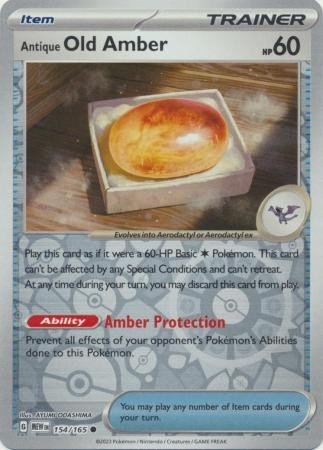 Scarlet & Violet 151 154/165 Antique Old Amber (Reverse Holo)