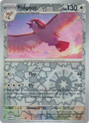 Scarlet & Violet 151 018/165 Pidgeot (Reverse Holo)