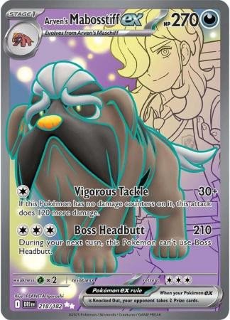 SV Destined Rivals 218/182 Arven's Mabosstiff ex (Full Art)