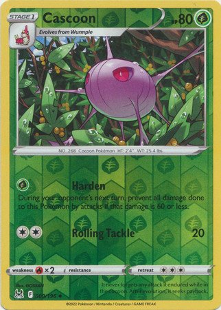 SWSH Lost Origin 009/196 Cascoon (Reverse Holo)