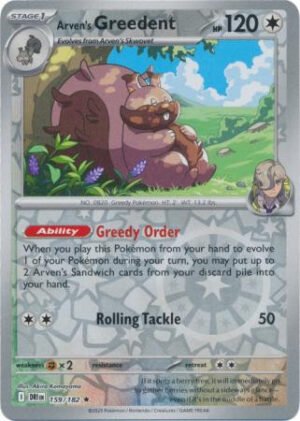 SV Destined Rivals 159/182 Arven's Greedent (Reverse Holo)