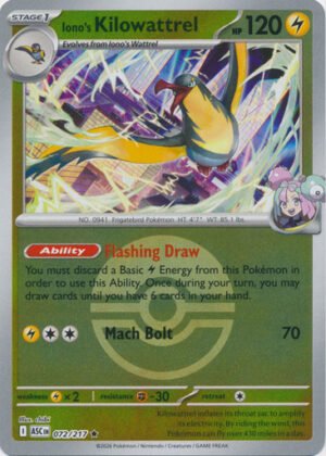 ME Ascended Heroes 072/217 Iono's Kilowattrel (Reverse Holo BALL SYMBOL)
