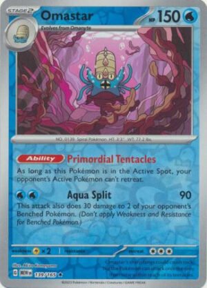 Scarlet & Violet 151 139/165 Omastar (Reverse Holo)