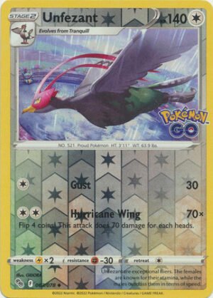 Pokemon GO 063/078 Unfezant (Reverse Holo)