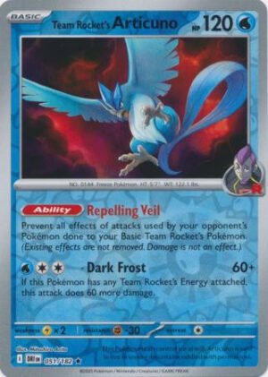 SV Destined Rivals 051/182 Team Rocket’s Articuno (Reverse Holo)