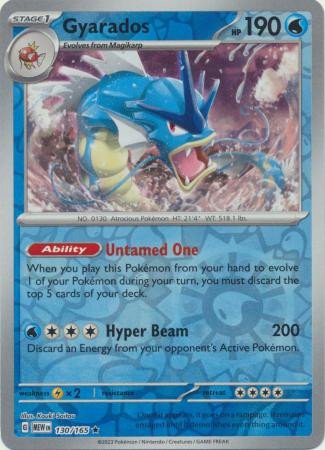 Scarlet & Violet 151 130/165 Gyarados (Reverse Holo)
