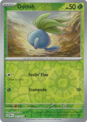 SV Obsidian Flames 001/197 Oddish (Reverse Holo)