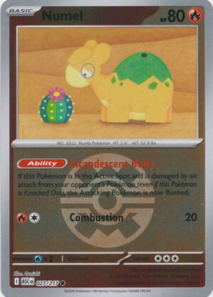 ME Ascended Heroes 027/217 Numel (Reverse Holo BALL SYMBOL)