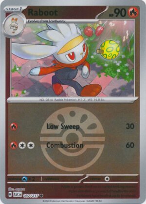 ME Ascended Heroes 037/217 Raboot (Reverse Holo BALL SYMBOL)