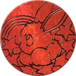 Red & Black Glitter Eevee Oversized Coin