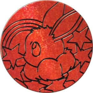 Red & Black Glitter Eevee Oversized Coin