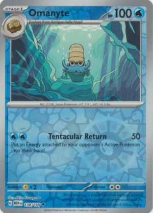 Scarlet & Violet 151 138/165 Omanyte (Reverse Holo)