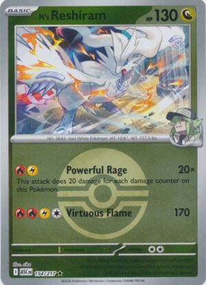 ME Ascended Heroes 154/217 N's Reshiram (Reverse Holo BALL SYMBOL)