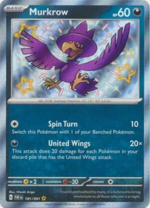 SV Paldean Fates 181/091 Murkrow (Holo Shiny)
