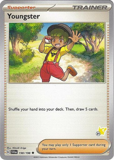 Scarlet & Violet (Base Set) 198/198 Youngster (Pikachu Symbol 21)