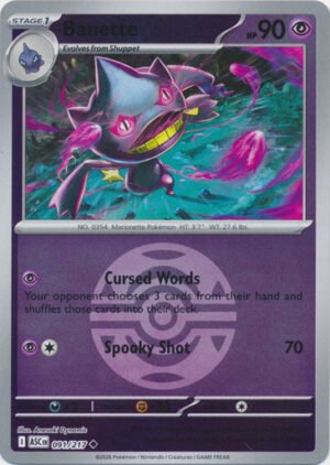 ME Ascended Heroes 091/217 Banette (Reverse Holo BALL SYMBOL)